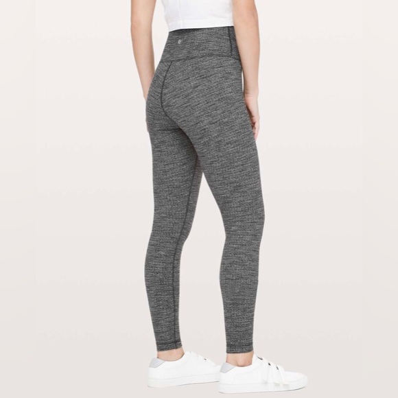 Lululemon Wunder Under High Rise Tight 28” - Luon Variegated Knit Heather Black - Picture 2 of 10